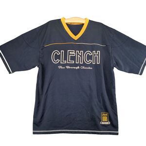Clench Five Borough Classics Graphic T-Shirt Mens XL Short Sleeve Blue V-Neck
